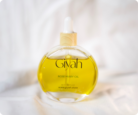 Glyah Rosemary Oil bottle on a white background